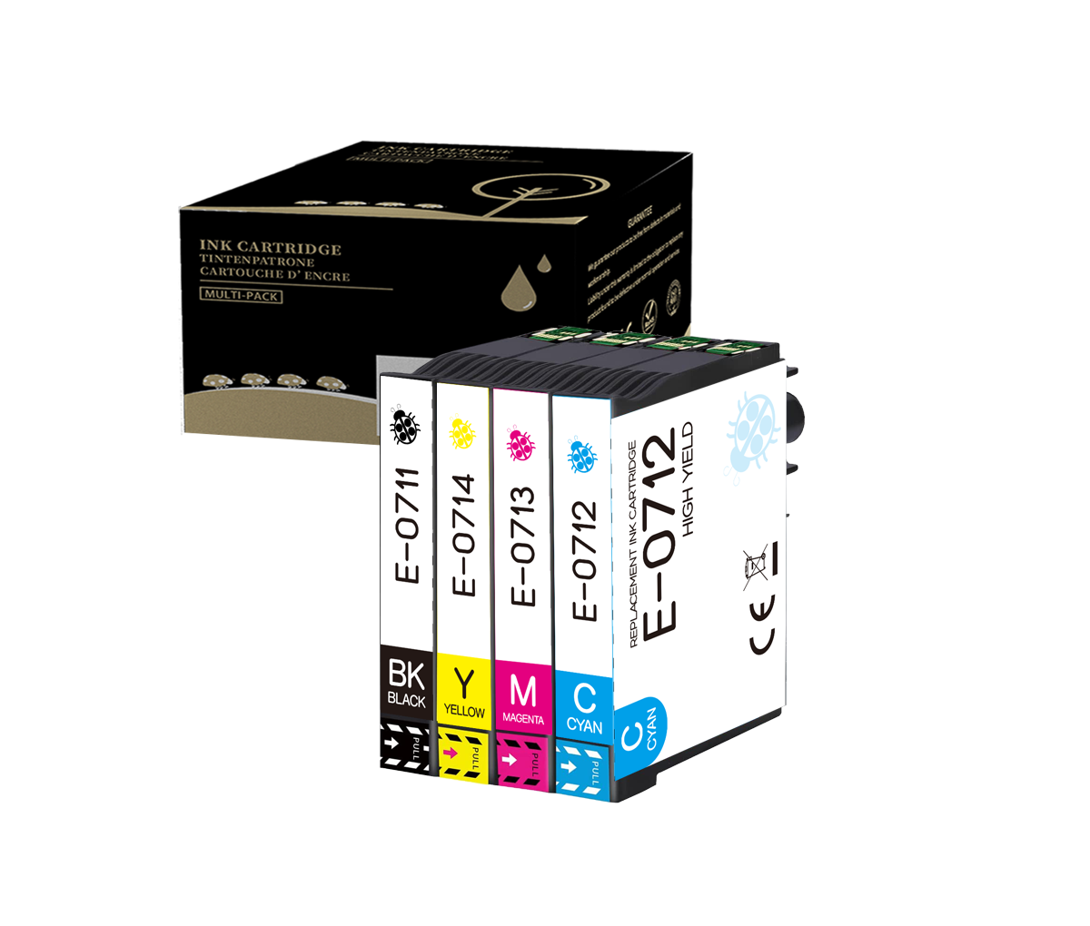 Multipack T07 07XL Kompatibles Tintenpatrone für Epson T0715 T0711 T0712 T0713 T0714 Dpson Stylus D120 D78 D92 DX4000 DX4050 DX4400 DX4450 DX5000 DX5050 DX5500 DX7000 DX7400 DX7450 DX8400 DX9200