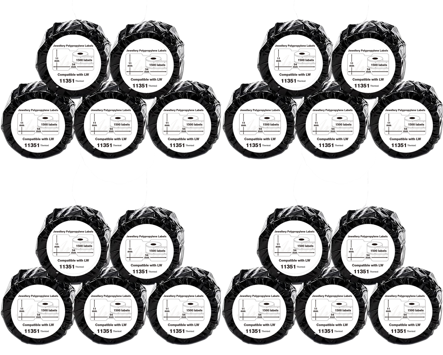 11351 Kompatibles Etiketten Rolle für Dymo S0722510 11351 Weiß 54mmx11mmx1500Stk Permanent Dymo LW 320 LW330 LW 400 LW400 DUO LW450 LW 450 Twin Turbo LW4XL LW kabellos