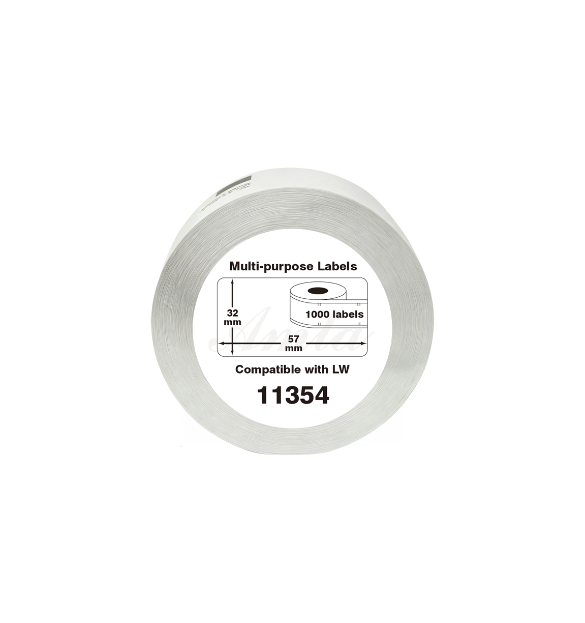 11354 Kompatibles Etiketten Rolle für Dymo S0722540 11354 Weiß 57mmx32mmx1000Stk Permanent für Dymo Labelwriter 4XL 310 320 330 400 450