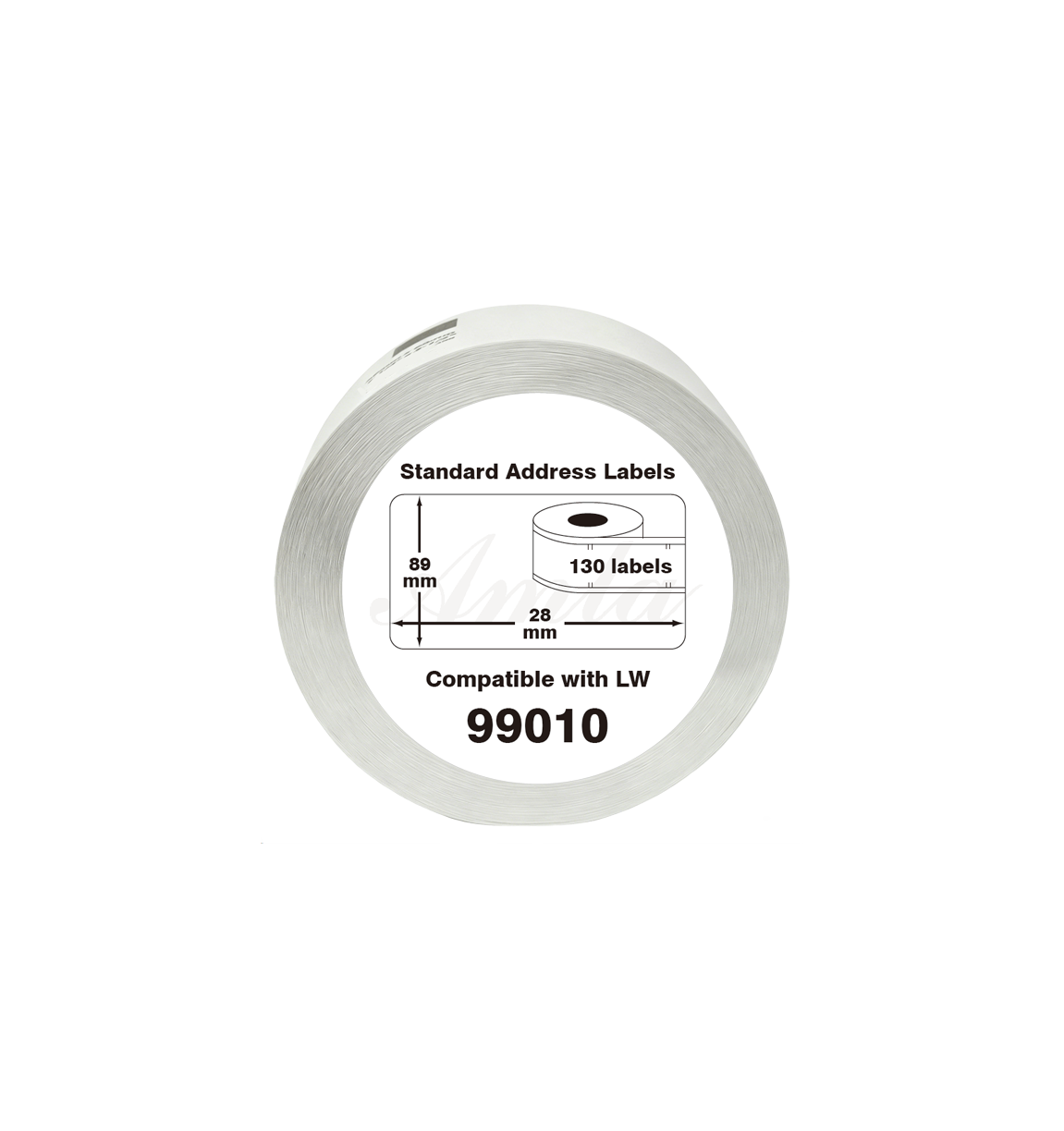 99010 Kompatibles Etiketten Rolle für Dymo S0722370 99010 Weiß 89mmx28mmx130Stk Permanent für Dymo Labelwriter 4XL 400 450