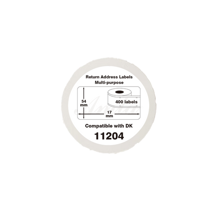DK-11204 Kompatible Etiketten Rolle für Brother DK11204 DK-11204 Weiss 17mmx54mmx400Stk etiketten für PTouch QL500 QL550 QL560 QL570 QL580N QL650TD QL700 QL710W QL720NW QL800 QL810