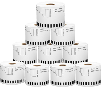 DK-22205 Kompatible Etiketten Rolle für Brother DK22205 DK-22205 Weiss 62mmx30mm P-touch QL500 QL550 QL560 QL570 QL580N QL650TD QL700 QL710W QL720 QL1050 QL1060h QL500 QL550 QL560 QL570 QL580N QL650TD QL700 QL710W QL720 QL1050 QL1060