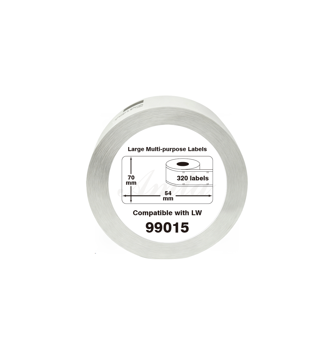 99015 Kompatibles Etiketten Rolle für Dymo S0722440 99015 Weiß 70mmx54mmx320Stk Permanent für Dymo Labelwriter 310 320 330 4XL 400 450 5XL Wireless