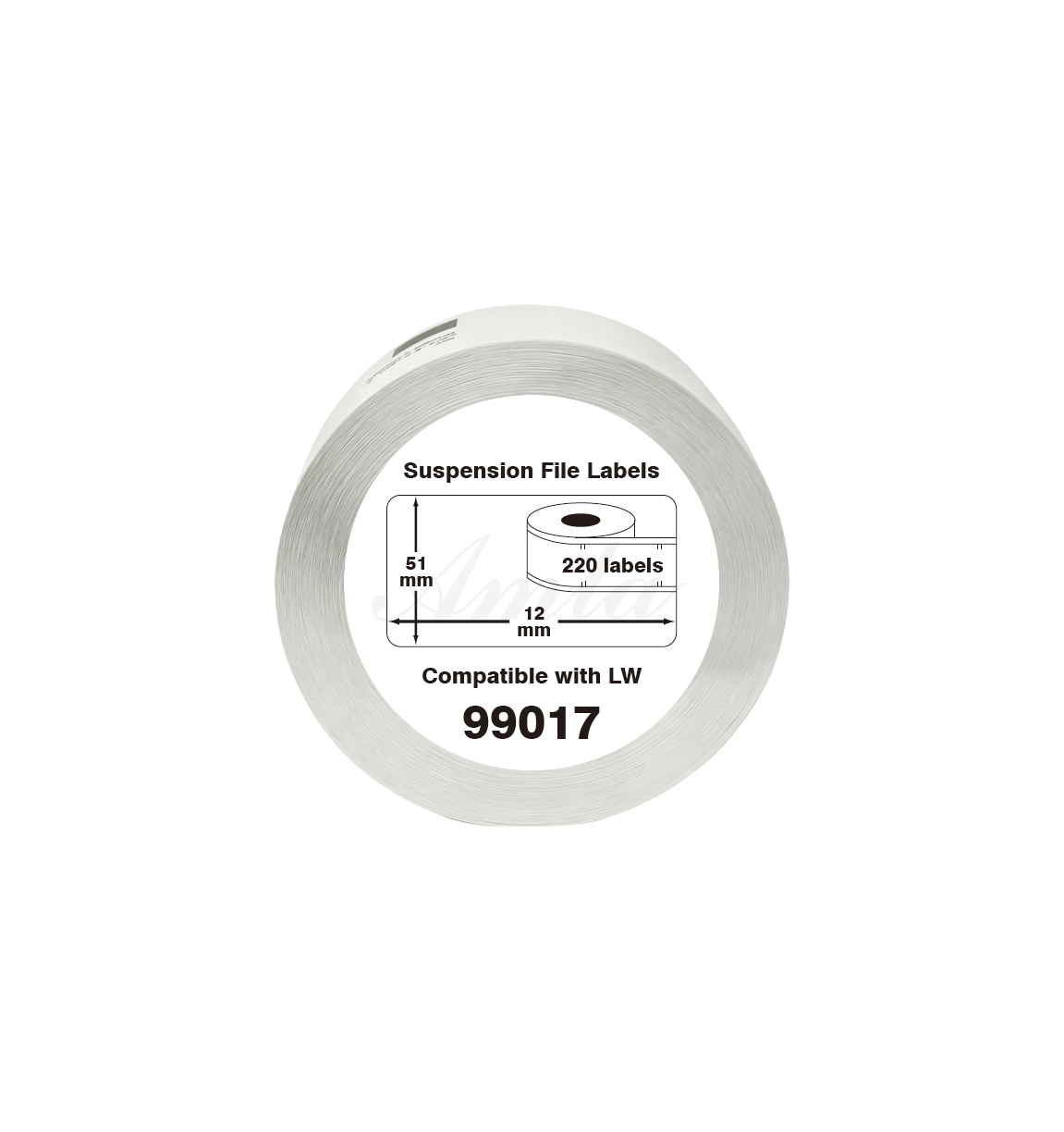 99017 Kompatibles Etiketten Rolle für Dymo S0722460 99017 Weiß 12mmx51mmx220Stk Permanent für Dymo Labelwriter 310 320 330 4XL 400 450 5XL Wireless