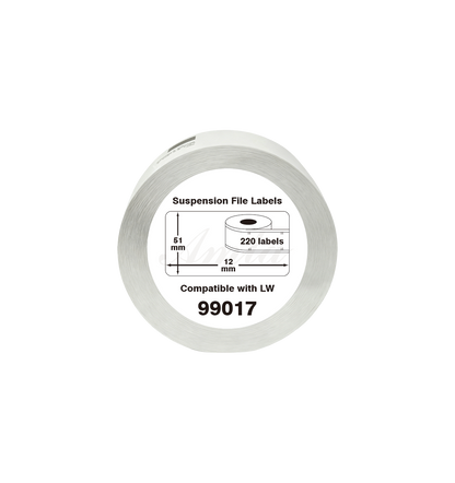 99017 Kompatibles Etiketten Rolle für Dymo S0722460 99017 Weiß 12mmx51mmx220Stk Permanent für Dymo Labelwriter 310 320 330 4XL 400 450 5XL Wireless