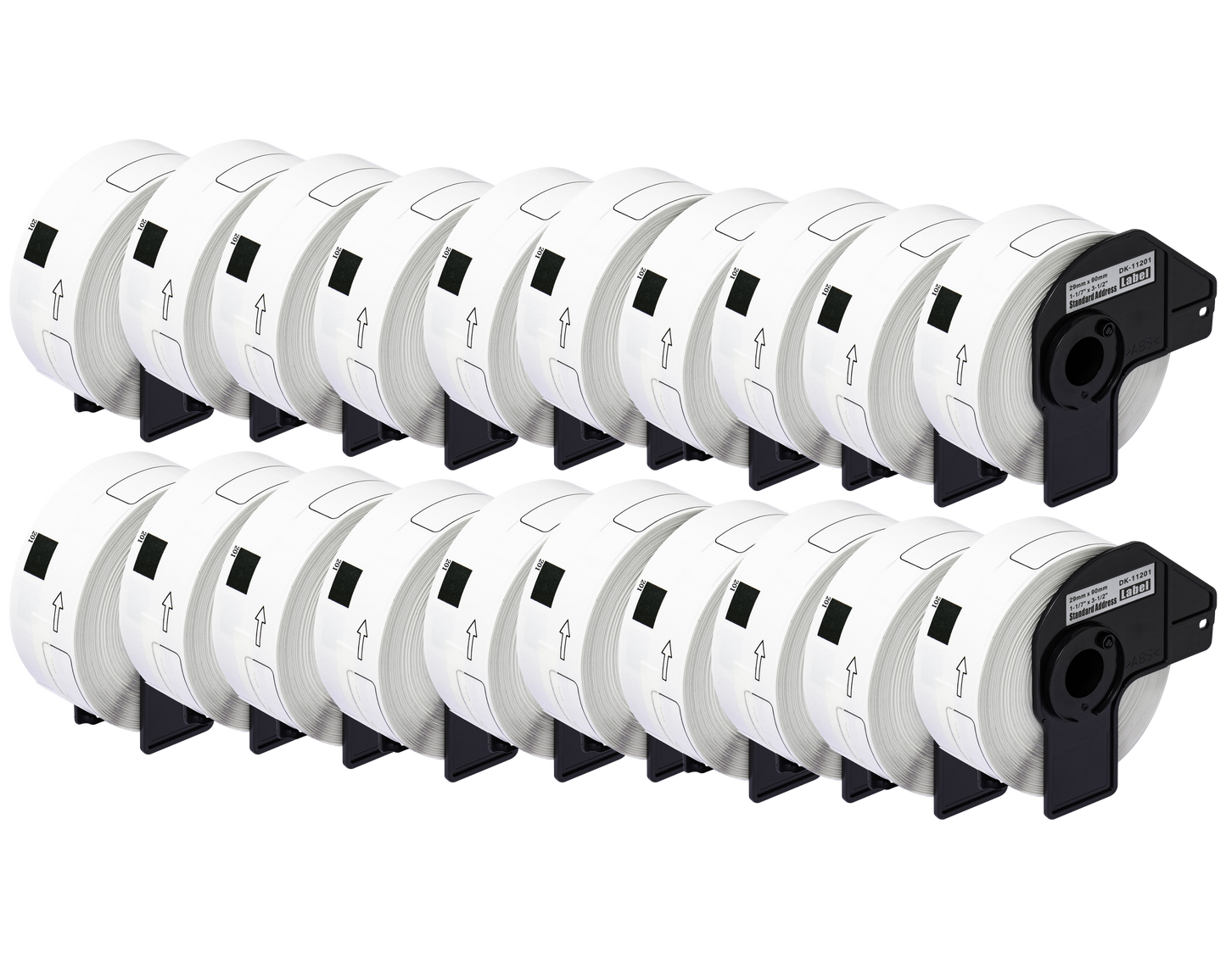 DK-11201 mit Halter Kompatible Etiketten für Brother DK11201 DK-11201 Weiss 29mmx90mmx400Stketiketten P-Touch QL500 QL550 QL560 QL570 QL580N QL650TD QL700 QL710W QL720 QL1050 QL1060