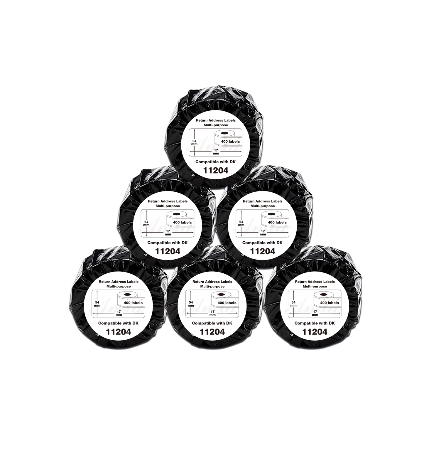 DK-11204 Kompatible Etiketten Rolle für Brother DK11204 DK-11204 Weiss 17mmx54mmx400Stk etiketten für PTouch QL500 QL550 QL560 QL570 QL580N QL650TD QL700 QL710W QL720NW QL800 QL810