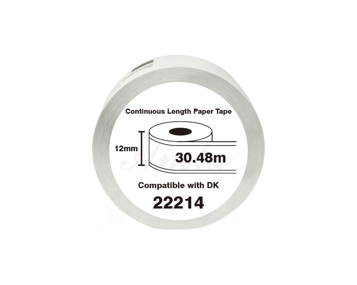 DK-22214 Kompatible Etiketten Rolle für Brother DK22214 DK-22214 Weiss 12mm x 30,48m für P-Touch QL500 QL550 QL560 QL570 QL580N QL650TD QL700 QL710W QL720 QL1050 QL1060