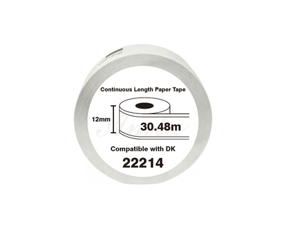 DK-22214 Kompatible Etiketten Rolle für Brother DK22214 DK-22214 Weiss 12mm x 30,48m für P-Touch QL500 QL550 QL560 QL570 QL580N QL650TD QL700 QL710W QL720 QL1050 QL1060