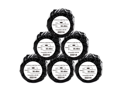 DK-22214 Kompatible Etiketten Rolle für Brother DK22214 DK-22214 Weiss 12mm x 30,48m für P-Touch QL500 QL550 QL560 QL570 QL580N QL650TD QL700 QL710W QL720 QL1050 QL1060