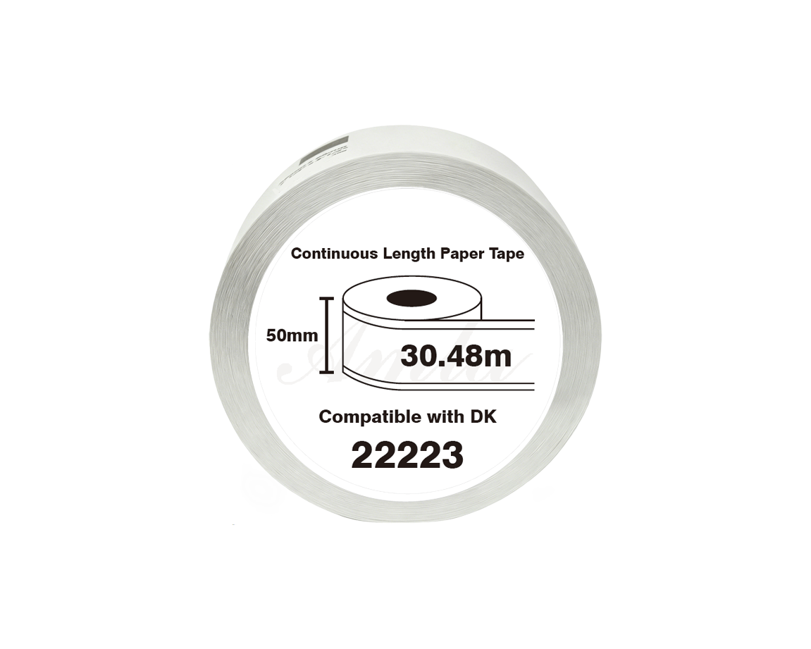 DK-22223 Kompatible Etiketten Rolle für Brother DK22223 DK-22223 Weiss 50mm x 30,48m für P-Touch QL500 QL550 QL560 QL570 QL580N QL650TD QL700 QL710W QL720 QL1050 QL1060