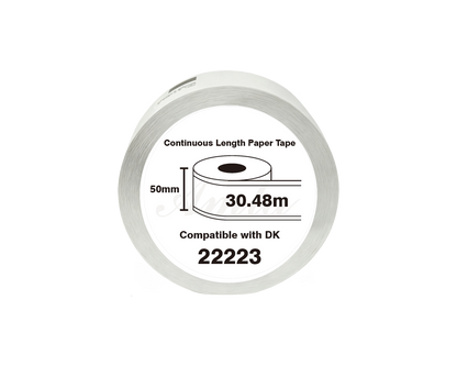 DK-22223 Kompatible Etiketten Rolle für Brother DK22223 DK-22223 Weiss 50mm x 30,48m für P-Touch QL500 QL550 QL560 QL570 QL580N QL650TD QL700 QL710W QL720 QL1050 QL1060