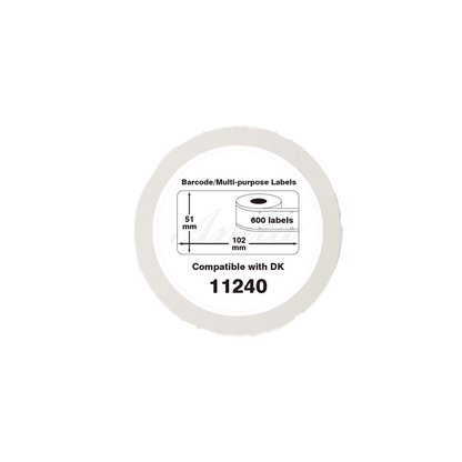 DK-11240 Kompatible Etiketten Rolle für Brother DK11240 DK-11240 Weiss 51mmx102mmx600Stk etiketten PTouch P-Touch QL 1050 N 1060