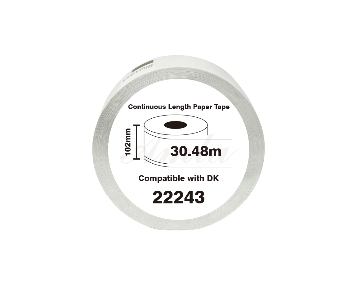 DK-22243 Kompatible Etiketten Rolle für Brother DK22243 DK-22243 Weiss 102mmx30.48m P-touch QL1050 QL1060N QL1050N QL1060 QL1100 QL1100C