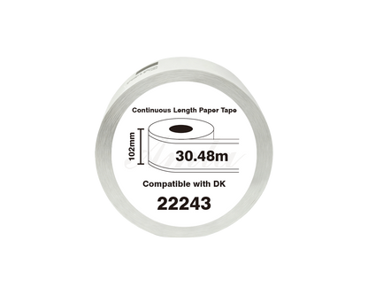 DK-22243 Kompatible Etiketten Rolle für Brother DK22243 DK-22243 Weiss 102mmx30.48m P-touch QL1050 QL1060N QL1050N QL1060 QL1100 QL1100C