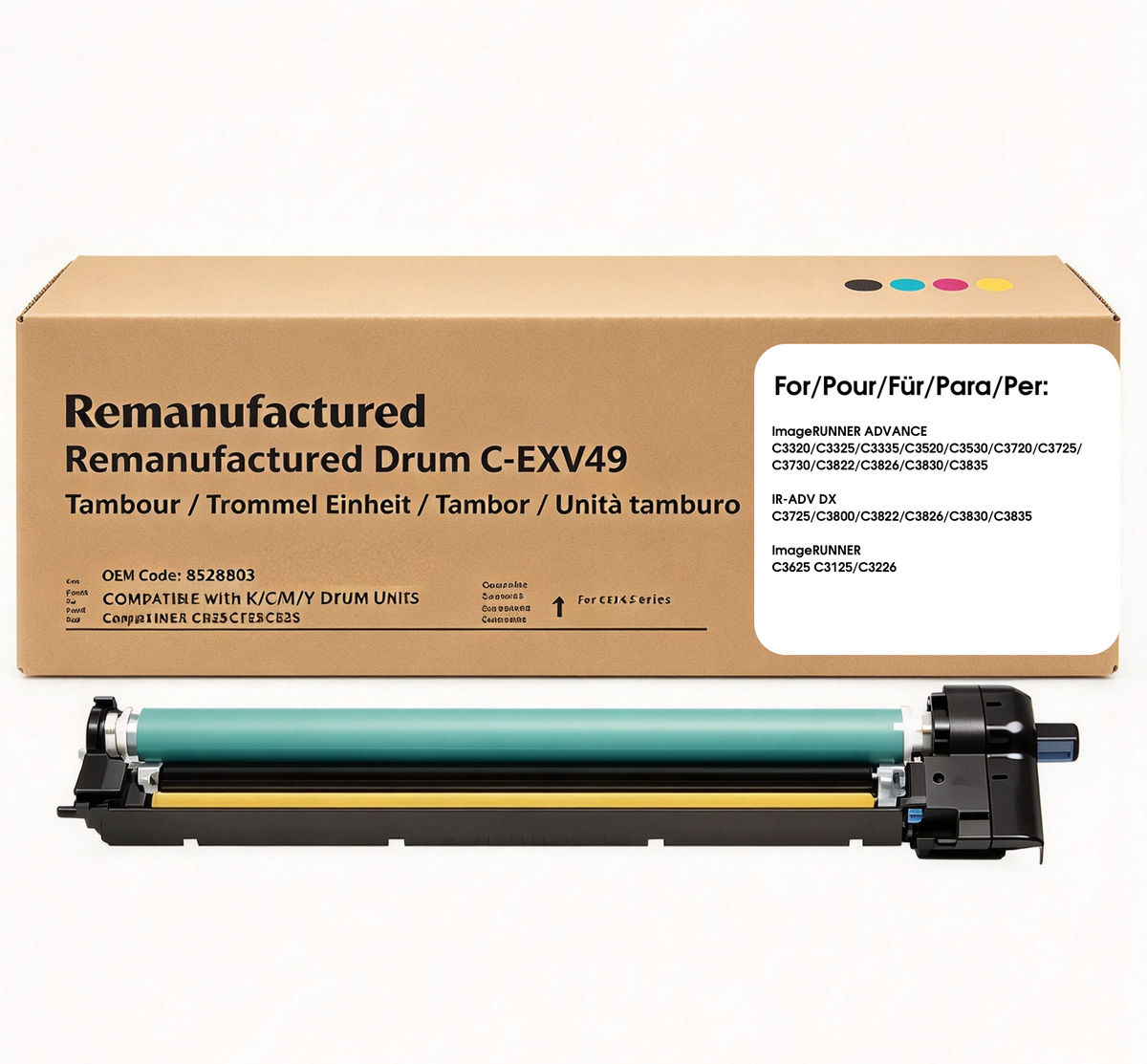 C-EXV49 wiederaufbereitete Trommeleinheit kompatibel zu Canon C-EXV 49 8528B003 Drum Unit für Canon Imagerunner C3025 C3320 C3325 C3330 C3525 C3520 C3530