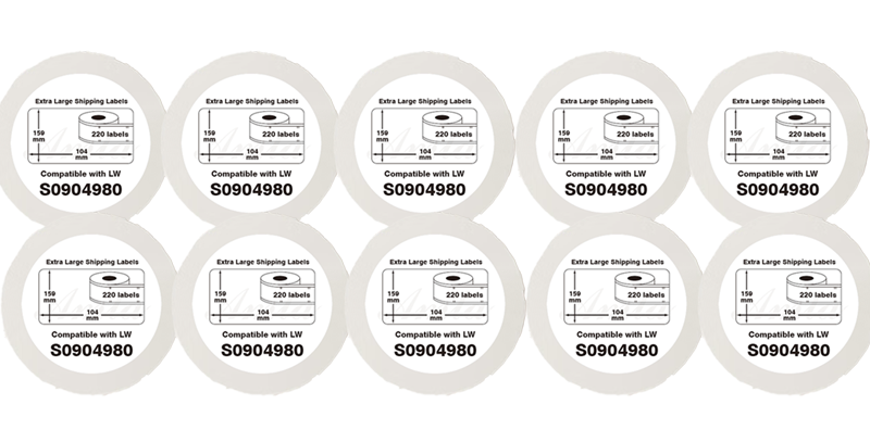 S090498 4XL Kompatible Etiketten Rolle für Dymo S090498 4XL 159 mm x 104 mm Weiss für LabelWriter 4XL 4 XL