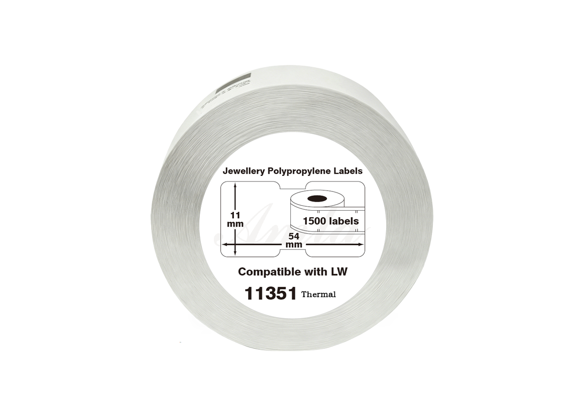 11351 Kompatibles Etiketten Rolle für Dymo S0722510 11351 Weiß 54mmx11mmx1500Stk Permanent Dymo LW 320 LW330 LW 400 LW400 DUO LW450 LW 450 Twin Turbo LW4XL LW kabellos