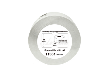 11351 Kompatibles Etiketten Rolle für Dymo S0722510 11351 Weiß 54mmx11mmx1500Stk Permanent Dymo LW 320 LW330 LW 400 LW400 DUO LW450 LW 450 Twin Turbo LW4XL LW kabellos