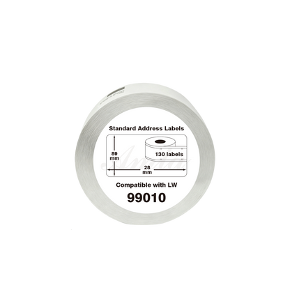 99010 Kompatibles Etiketten Rolle für Dymo S0722370 99010 Weiß 89mmx28mmx130Stk Permanent für Dymo Labelwriter 4XL 400 450